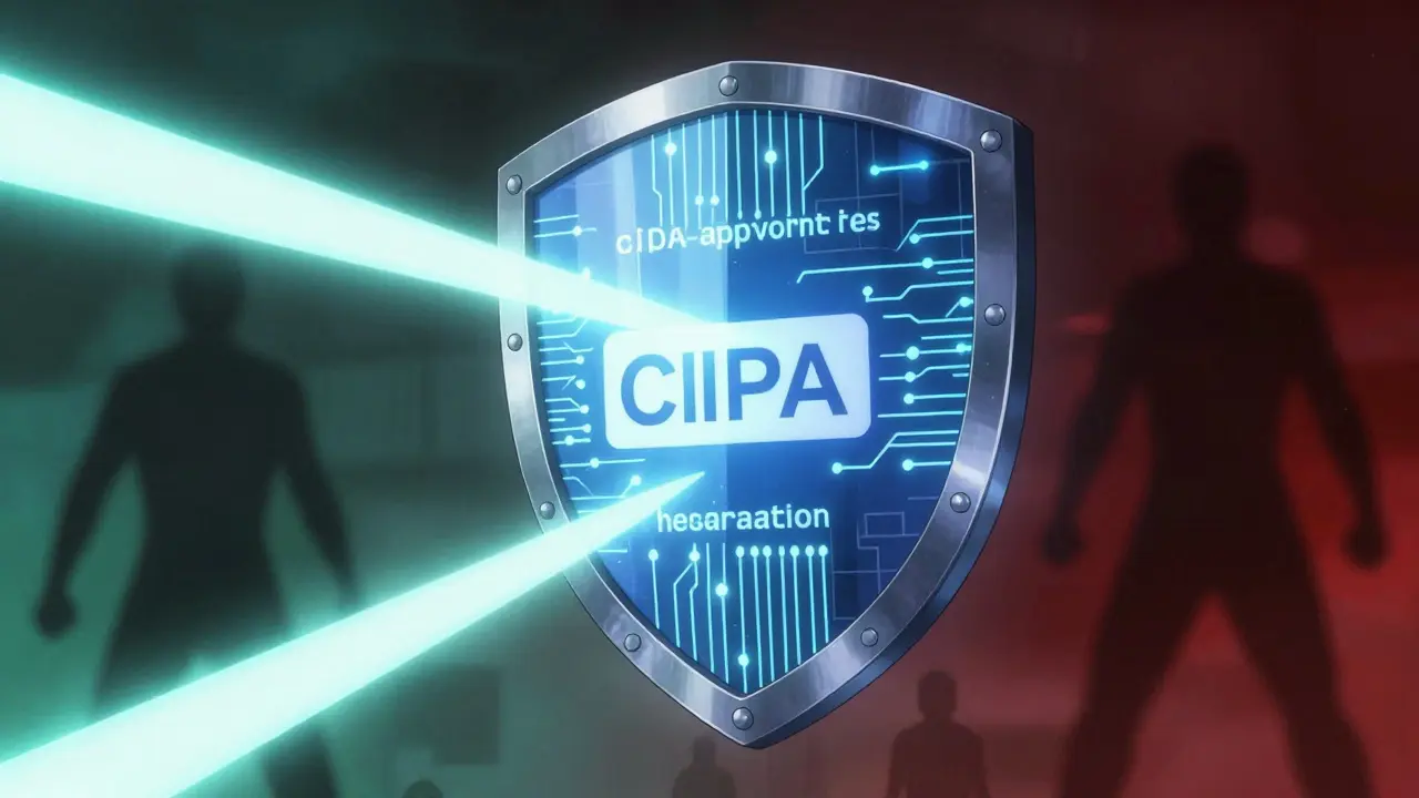 Digital security shield protecting a patient from unsafe online pharmacy threats