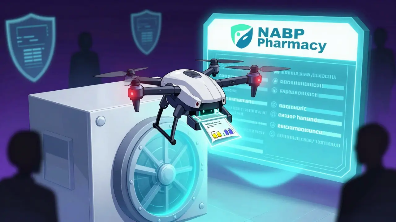 Armored delivery drone securing medication from digital vault