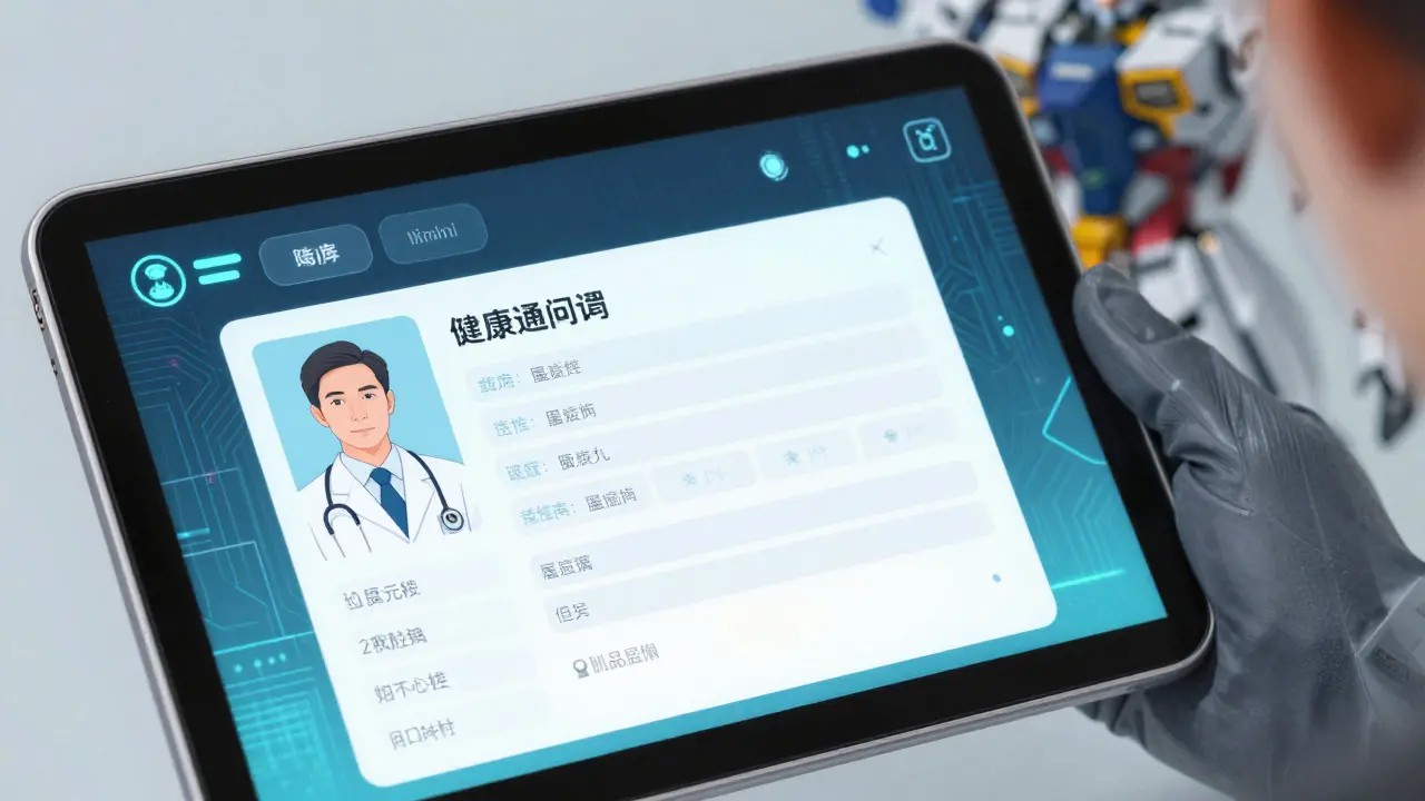 Holographic telemedicine consultation on a digital tablet